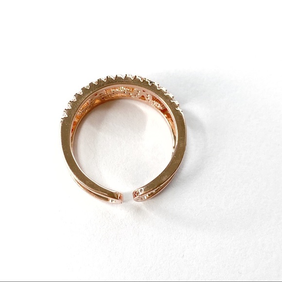Delicate Sweethearts Crystal Rose Gold Pave Ring - Picture 5 of 6